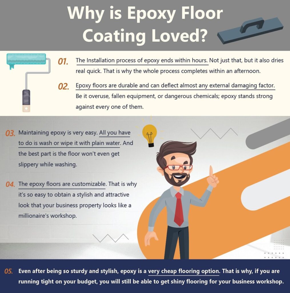 Infographic of Recognizing the Epoxy Floor Coating Benefits 